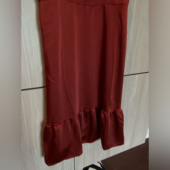 NWT Women's Nine West Strappy Midi Dress XL - Paprika Red - Picture 5 of 12